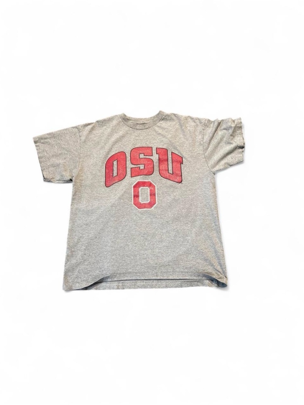Champs Gray Short Sleeve Tee with Red OSU Logo